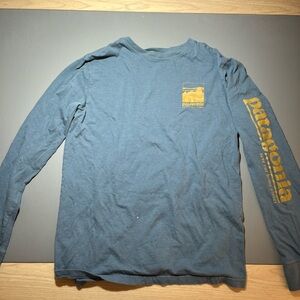 Patagonia Kids Teal and Gold Long Sleeve Tee